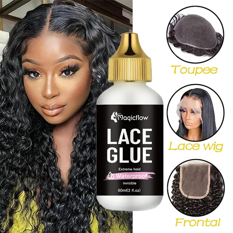 60ml/2fl.oz Waterproof Wig Lace Glue - Strong Hold, Invisible, Quick Dry & Easy Removal - No Odor Adhesive for All Wigs 2026