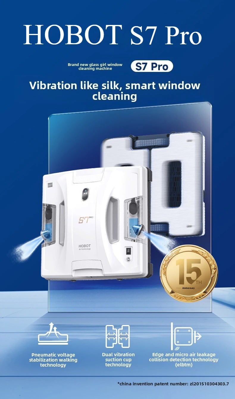 HOBOT S7 Pro Home Fully Automatic Glass Cleaning Artifact Double sided Ponyo Remote Control Window Cleaning Robot water spray