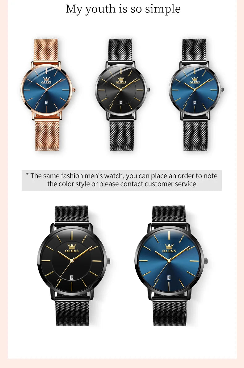 OLEVS 5869 Women Watch Original Brand Simple Mesh Belt Quartz Watch Automatic Date Waterproof Luminous Watches For Women Box