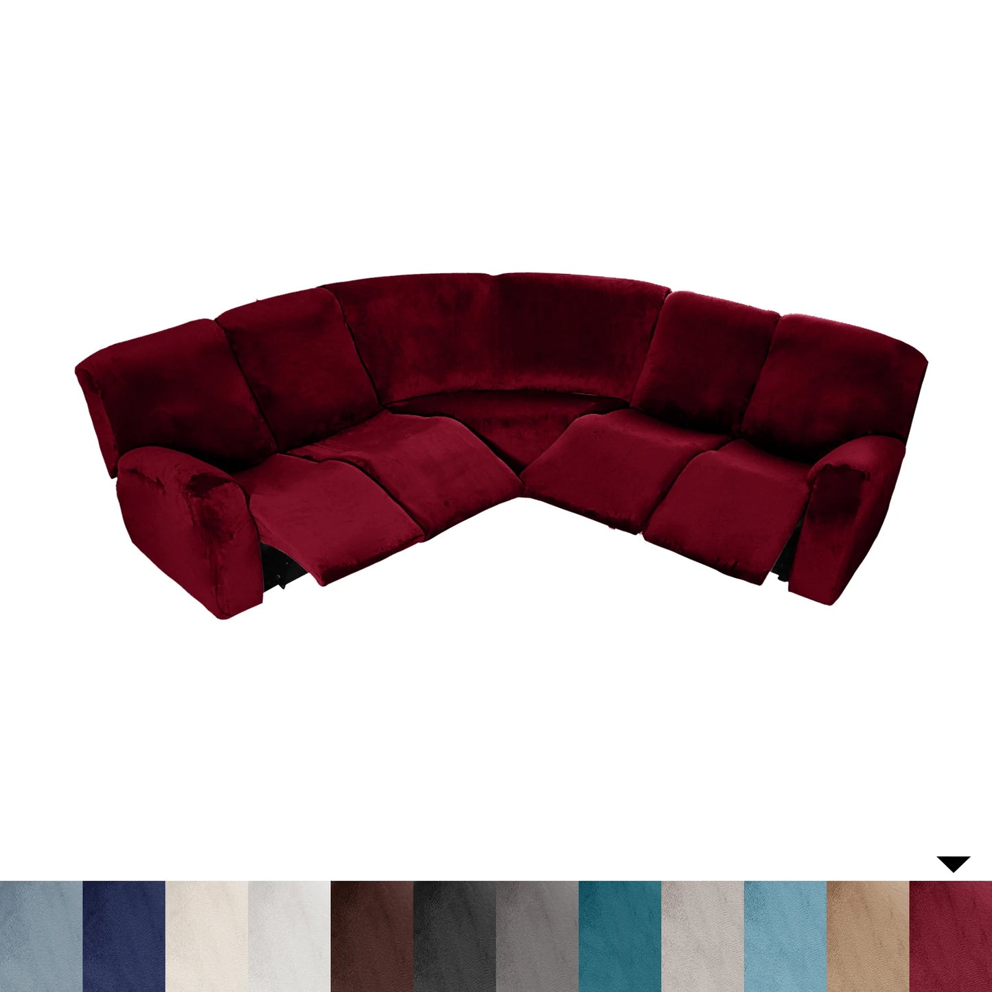 5 Seater Recliner Cover 7 Pcs Recliner Sofa Covers Velvet Stretch Reclining Sectional Couch Covers for 5 Cushion Sofa Slipcovers