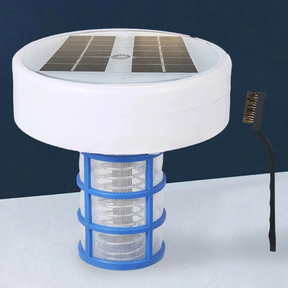 Chlorine-Free Sun Shock & Water Purifier 85% Less Chlorine Solar Copper Pool Ionizer Auto Switch RGB Night Light Up To 35000 Gal