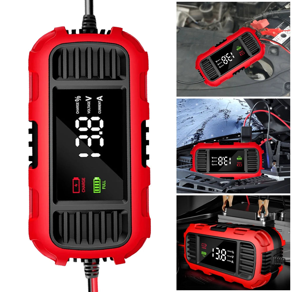 12V 2A Motorcycle Battery Charger Smart Battery Charging Tool Car Motorcycle Lead Acid Battery Charger for Car Truck Battery