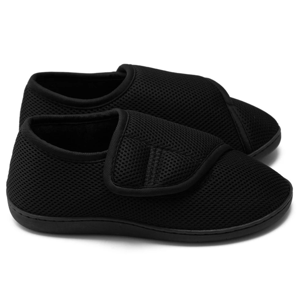 Unisex Diabetic Shoes Wide Walking Shoes Plush Lining Slip-On Orthopedic Shoes Hook and Loop Sneakers for Swollen Feet