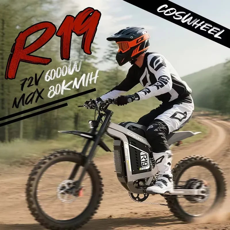 COSWHEEL R19 Electric cycle 72V 40AH Lithium Battery Adult Mountain Ebike 6000W Mountain Electric men's Moped Road E trucks