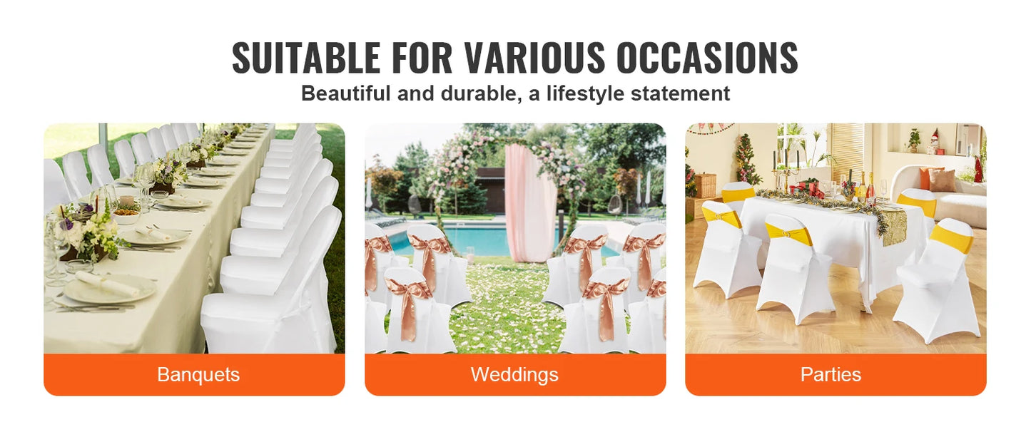 SucceBuy 12 30Pcs Wedding Chair Covers Spandex Stretch Slipcover for Restaurant Banquet Hotel Dining Party Universal Chair Cover