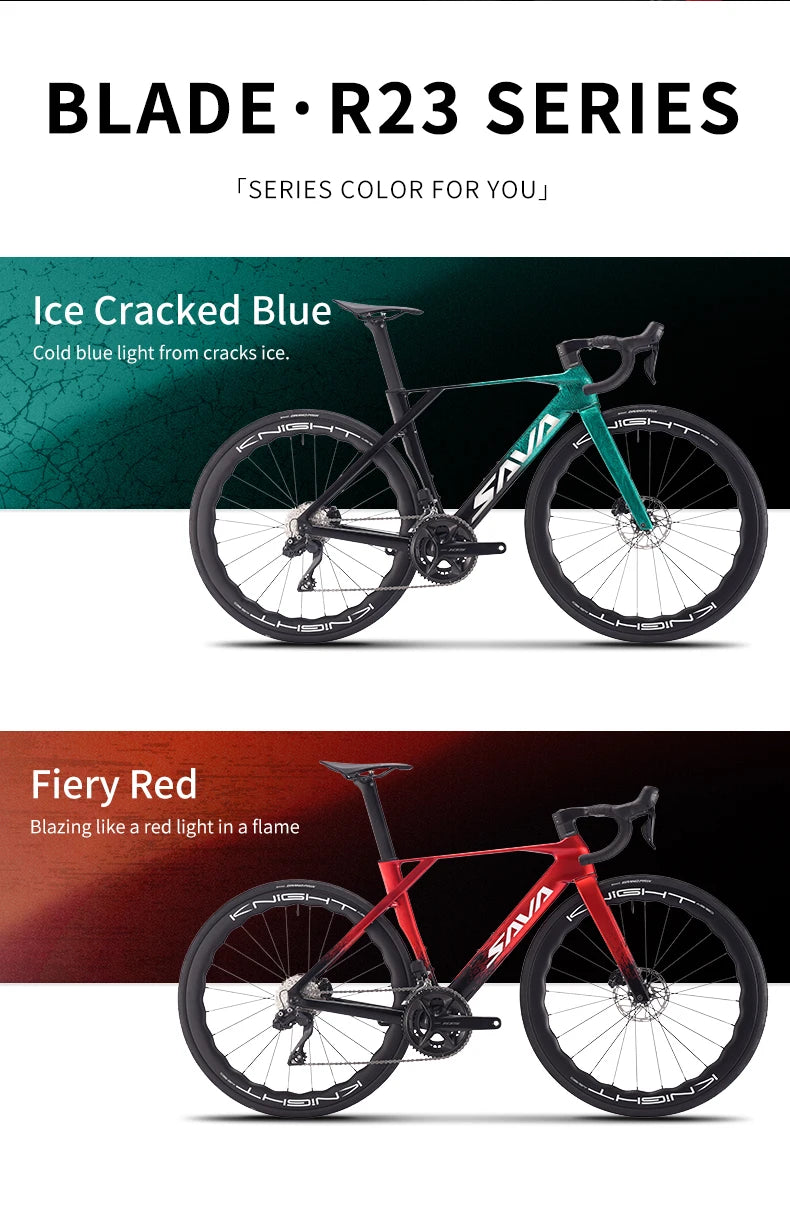 SAVA NEW Blade SLR7 C60 Carbon Fiber Road Bike, 700C Adult DI2 Bike, with SHIMANO 105 Di2 R7170 Components, Full Carbon Racing