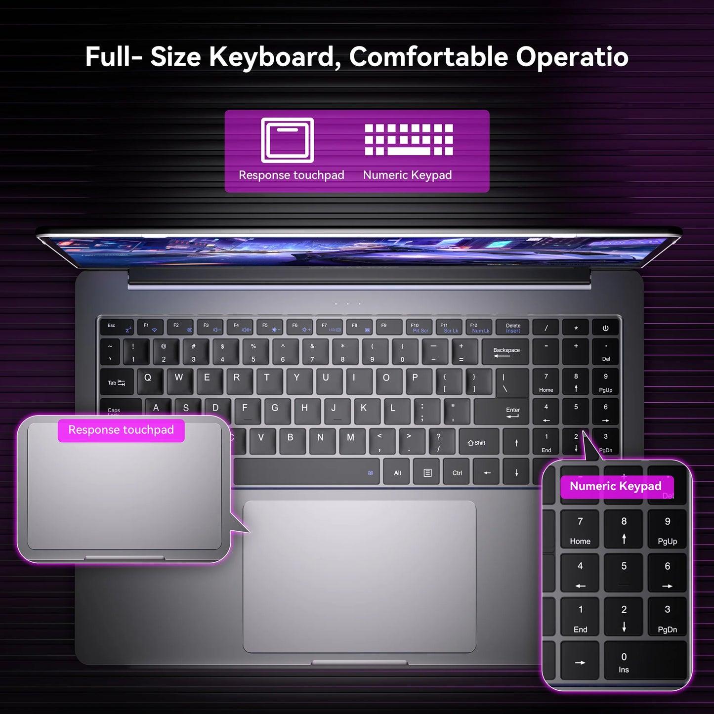 ACEMAGIC Laptop Intel N97 Ultra Thin Office  RAM 16GB SSD 512GB Portable Laptop DDR4 1920 * 1080 HD Display 60HZ