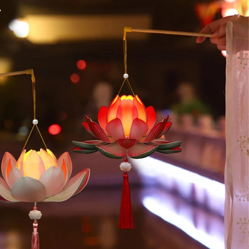 Amazing Blossom Flower Lanterns Light Lamp Party Glowing Lanterns for MidAutumn Festival Gift Dancing Props Lightweight 87HA