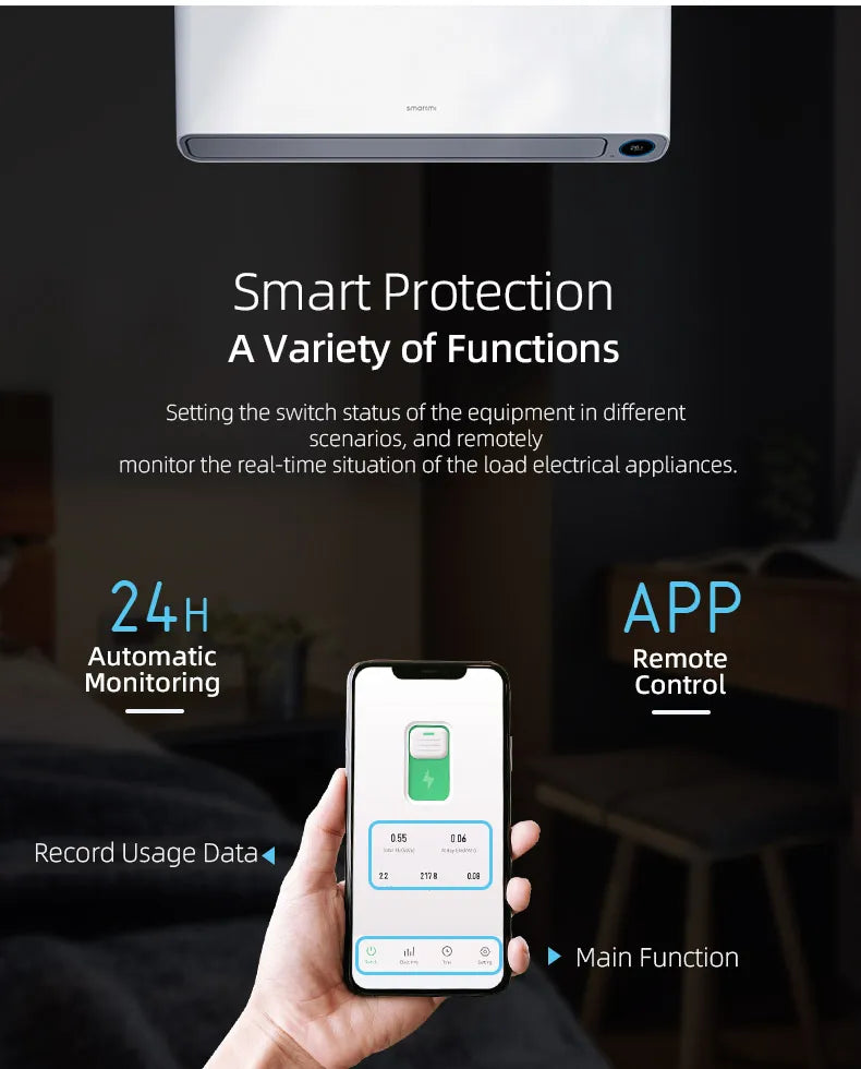 TUYA WIFI Smart Circuit Breaker Power Metering 1P 63A DIN Rail for Smart Home  wireless Remote Control Switch by APP TONGOU