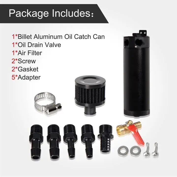 Universal 750ML Oil Catch Can Kit Oil Separator Large Baffled Reservoir Tank New