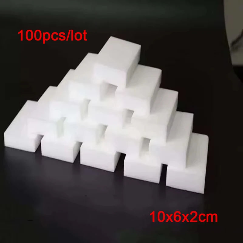 100 Pcs/lot Melamine Sponge Eraser White Cleaning Tools Cleaning Sponge Cleaner Car Office For kitchen Office Bathroom 10*6*2cm