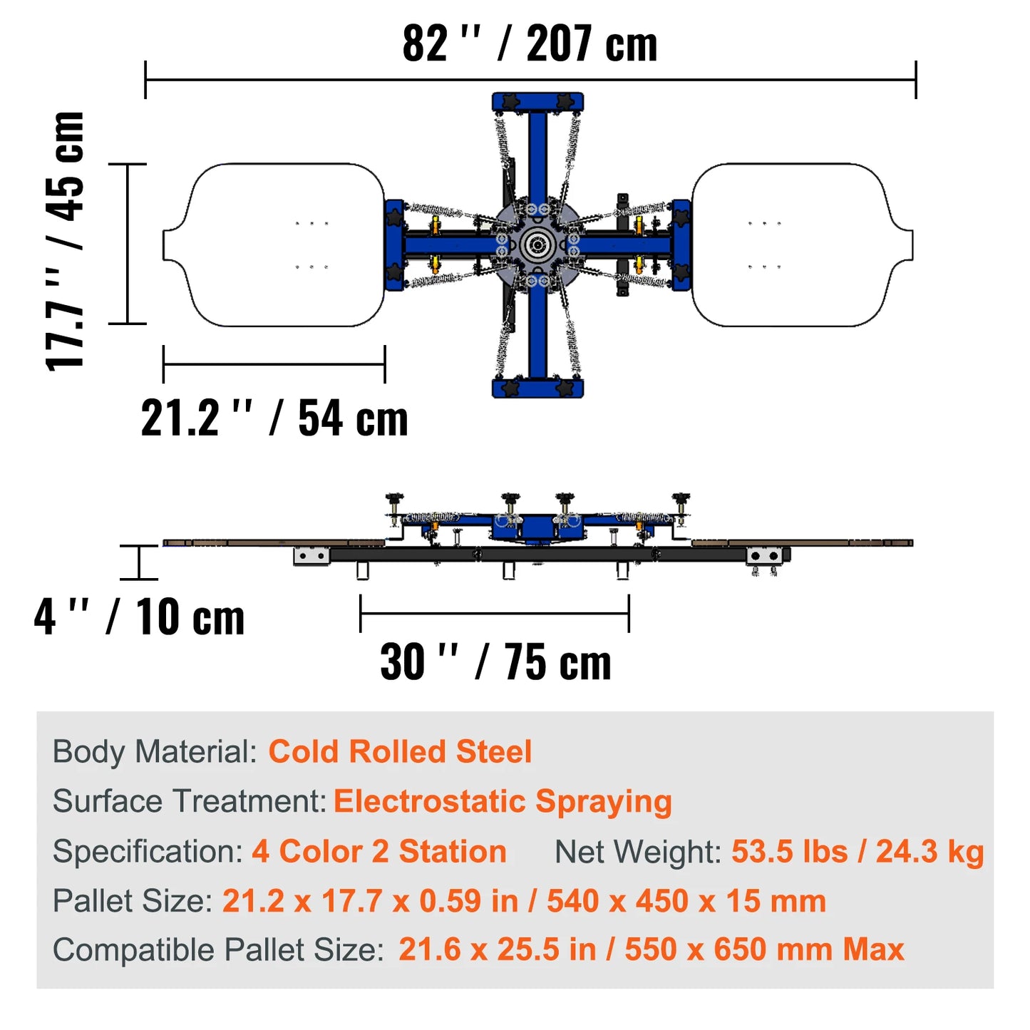 SucceBuy Screen Printing Machine 360° Rotable Silk Screen Printing Press 54x45cm Screen Printing Press Adjustable Tension