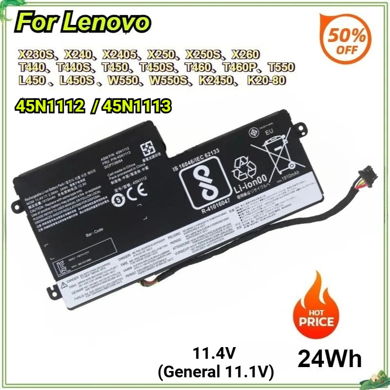45N1111 45N1112 45N1108 L450 45N1110 Internal Battery for Lenovo ThinkPad T440 T440S T450 T450S X240S X240 X270 X260 X250 24Wh