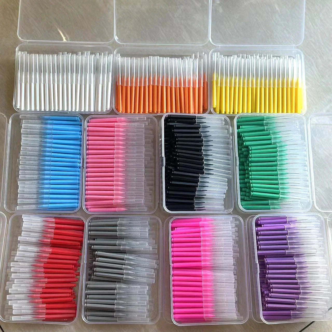 New 100Pcs/Box I-type Push Pull Interdental Brush 0.6-1.5Mm Cleaning Between Teeth Oral Care Orthodontic I Shape Tooth Floss
