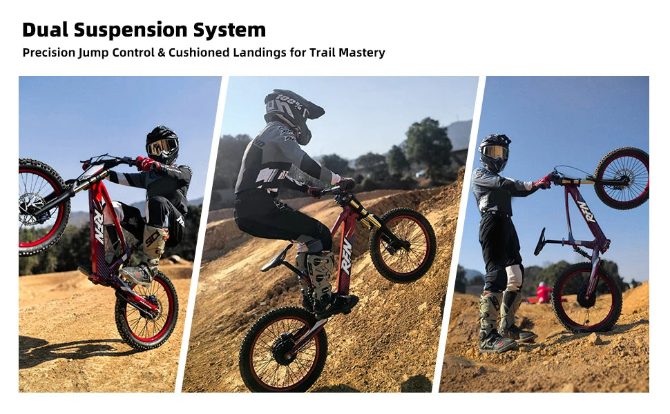 RFN Racing 18 Electric Dirt Bike For Kids - 36V 3-Speed Stunt Jump Bike - Lightweight Aluminum Frame Electric Bike For Age 14+