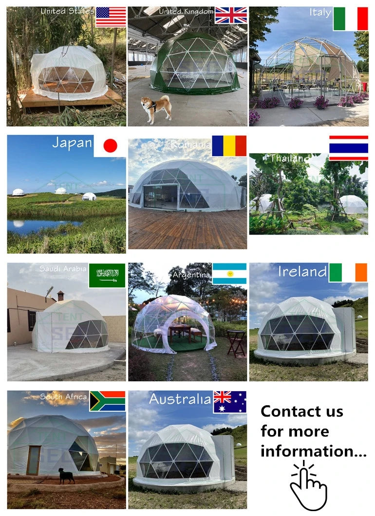 Trade Show Tent 6~9m Diameter Transparent Geodesic Luxury Dome Hotel Manor Tents Hotel Forest Glamping Round Dome Tent Outdoors