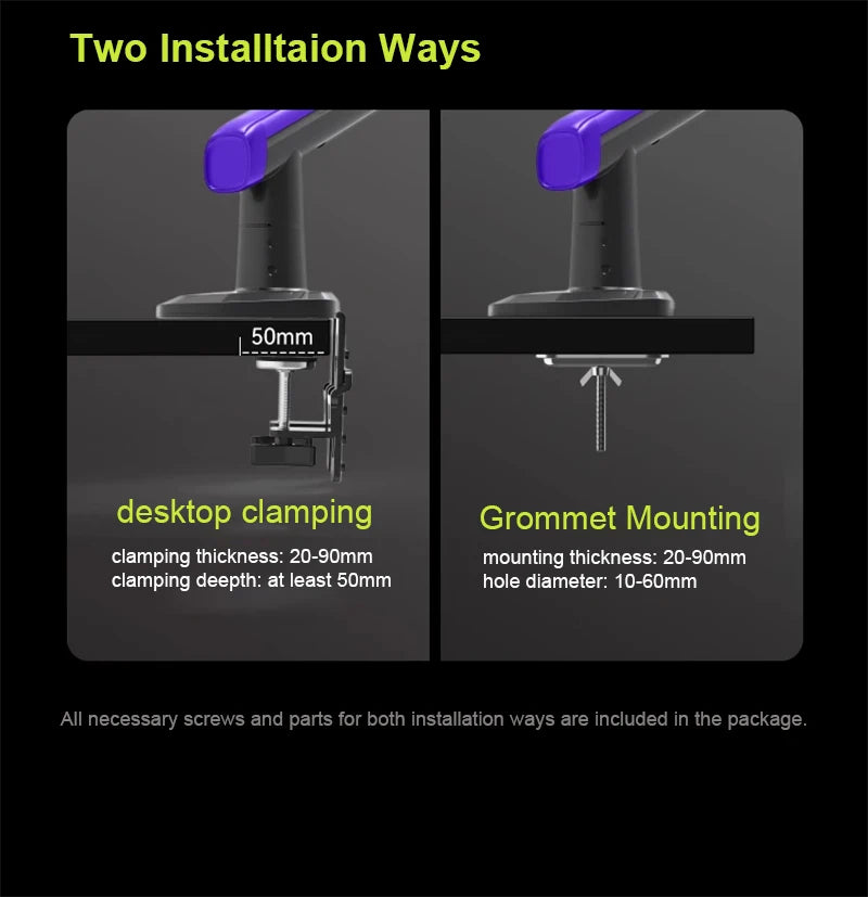 NB G60 L50 E5 F5 Gaming Monitor Arm 32-60 Inch Curved Arc Screen Desktop Ultra Wide Monitor Holder Mount with RGB Light 2-20kgs