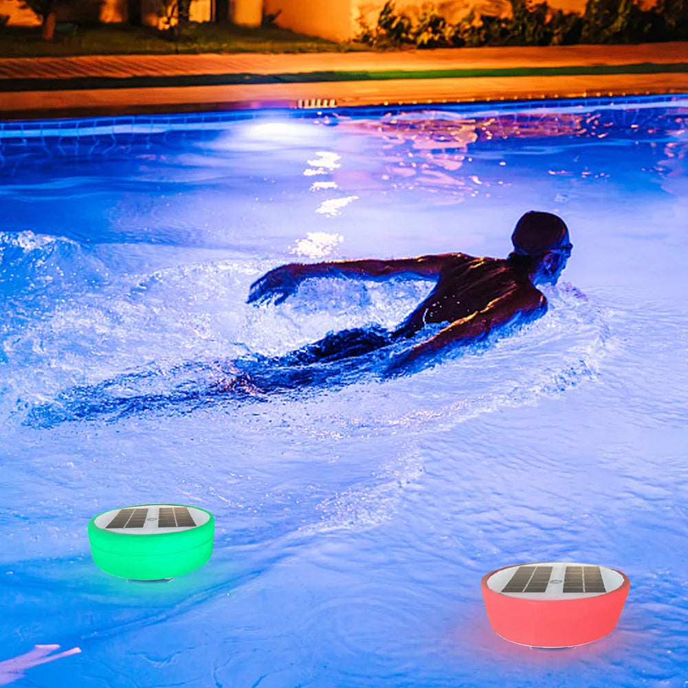 Chlorine-Free Sun Shock & Water Purifier 85% Less Chlorine Solar Copper Pool Ionizer Auto Switch RGB Night Light Up To 35000 Gal