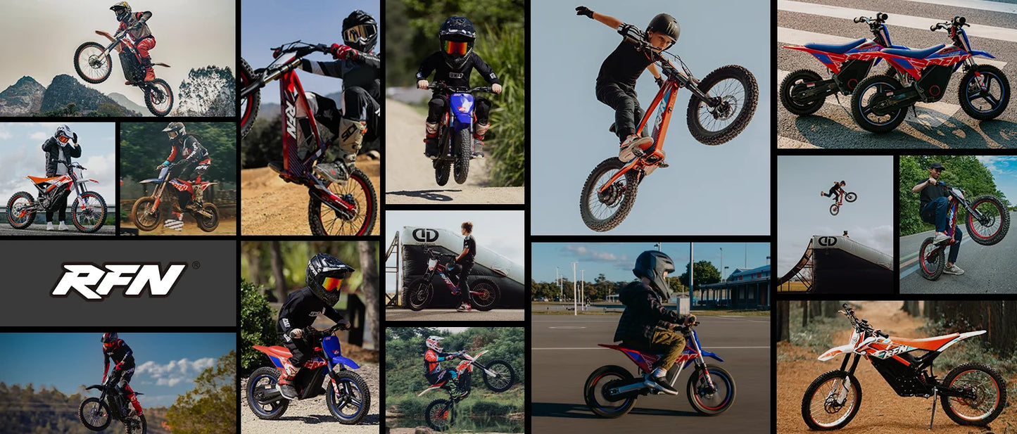 RFN Racing 18 Electric Dirt Bike For Kids - 36V 3-Speed Stunt Jump Bike - Lightweight Aluminum Frame Electric Bike For Age 14+