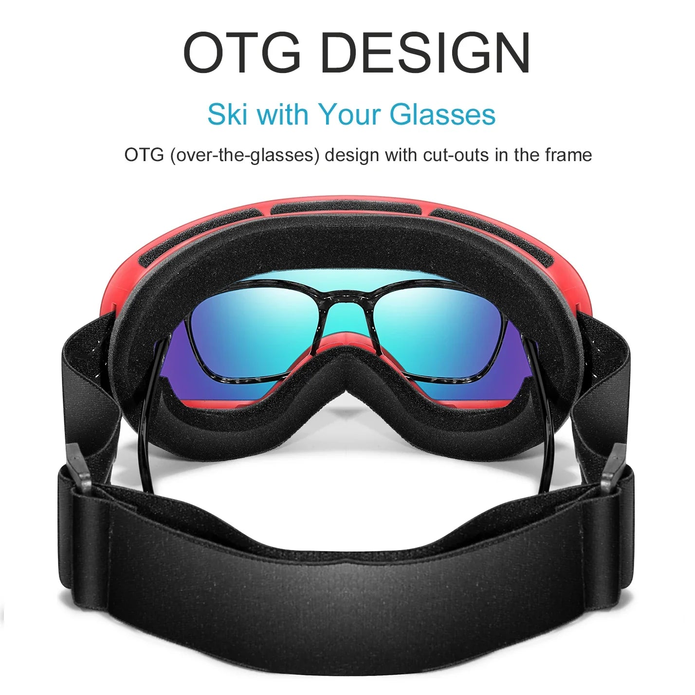 Winter Outdoor SKI Goggles Men And Women Teen, Free Optical Frame and Bag, UV400 Anti-Fog Snowboard Eyewear, Charistmas Gifts