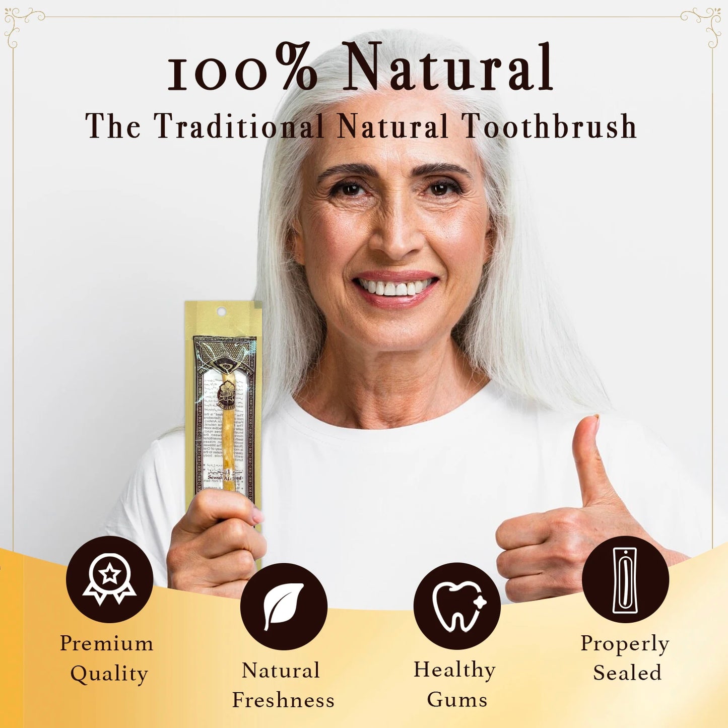 3 Pack Organic Miswak Toothbrush Traditional Stick Wooden Twig Toothbrush Handmade Natural Toothbrush Gentle For Gums Gift