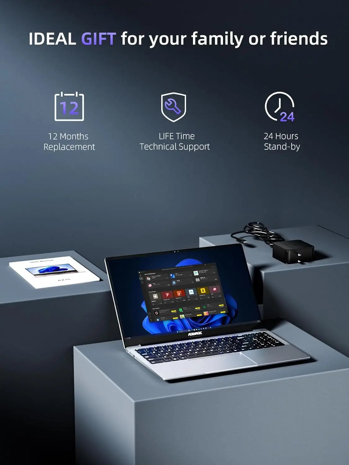 ACEMAGIC Laptop Intel N97 Ultra Thin Office  RAM 16GB SSD 512GB Portable Laptop DDR4 1920 * 1080 HD Display 60HZ