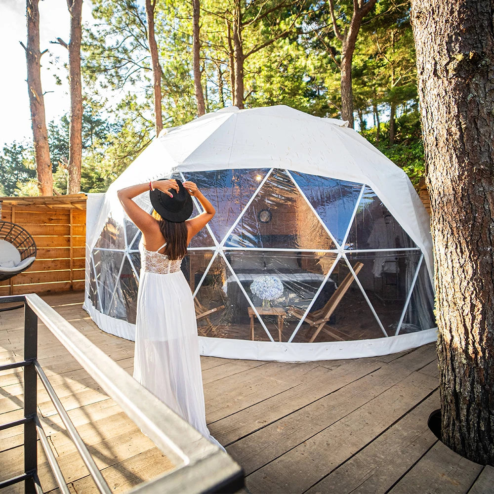 6-8 Person Outdoor Party Dome Tent Large Restaurant Dome Tent Strong Wind Resistance Glamping Dome  Hotel Luxury Geodesic Domos