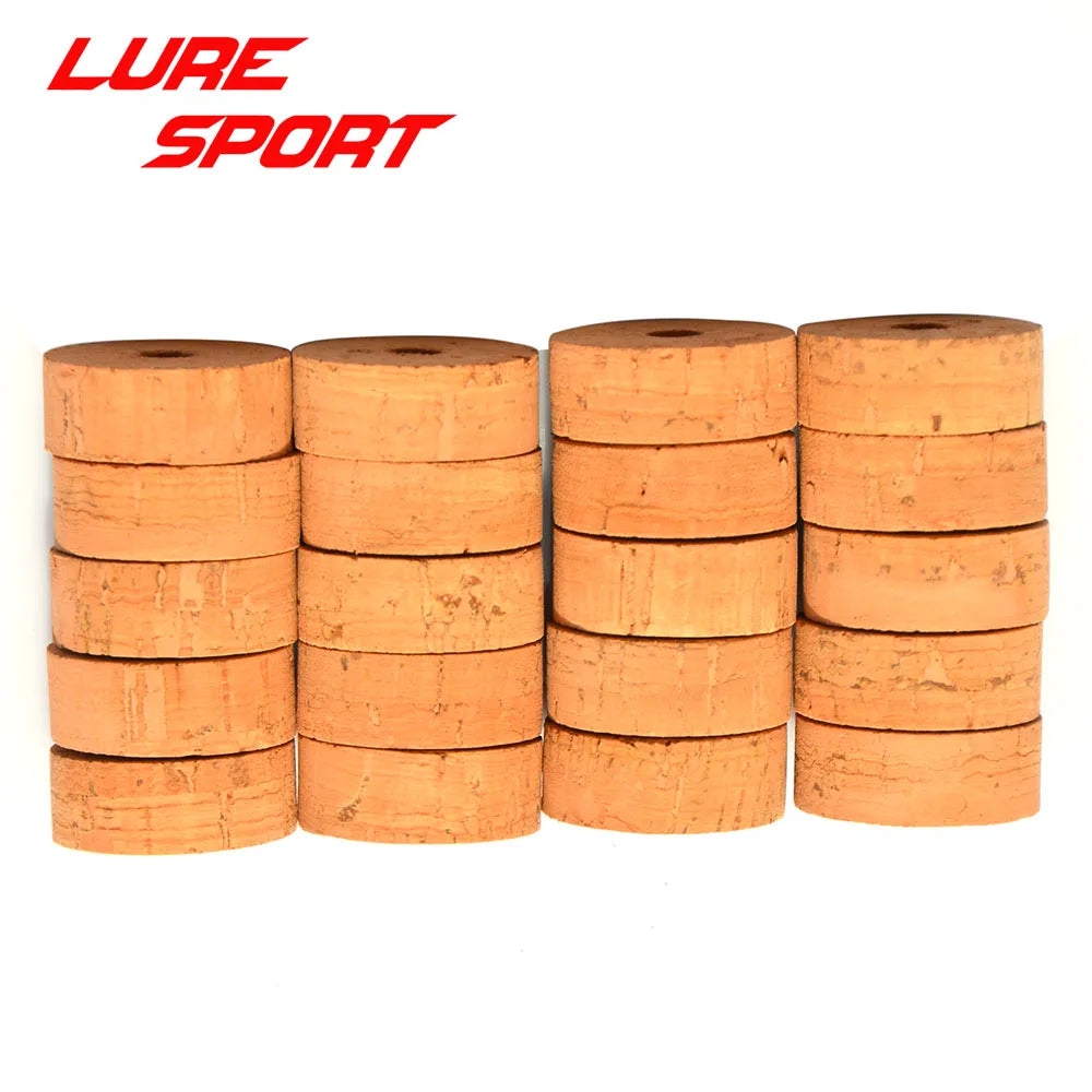 10pcs/Lot 20pcs/Lot AA Grade Cork Ring Rubber Cork Ring 1 1/4" x 1/2" x1/4' Rod Building Component Repair DIY Accessory