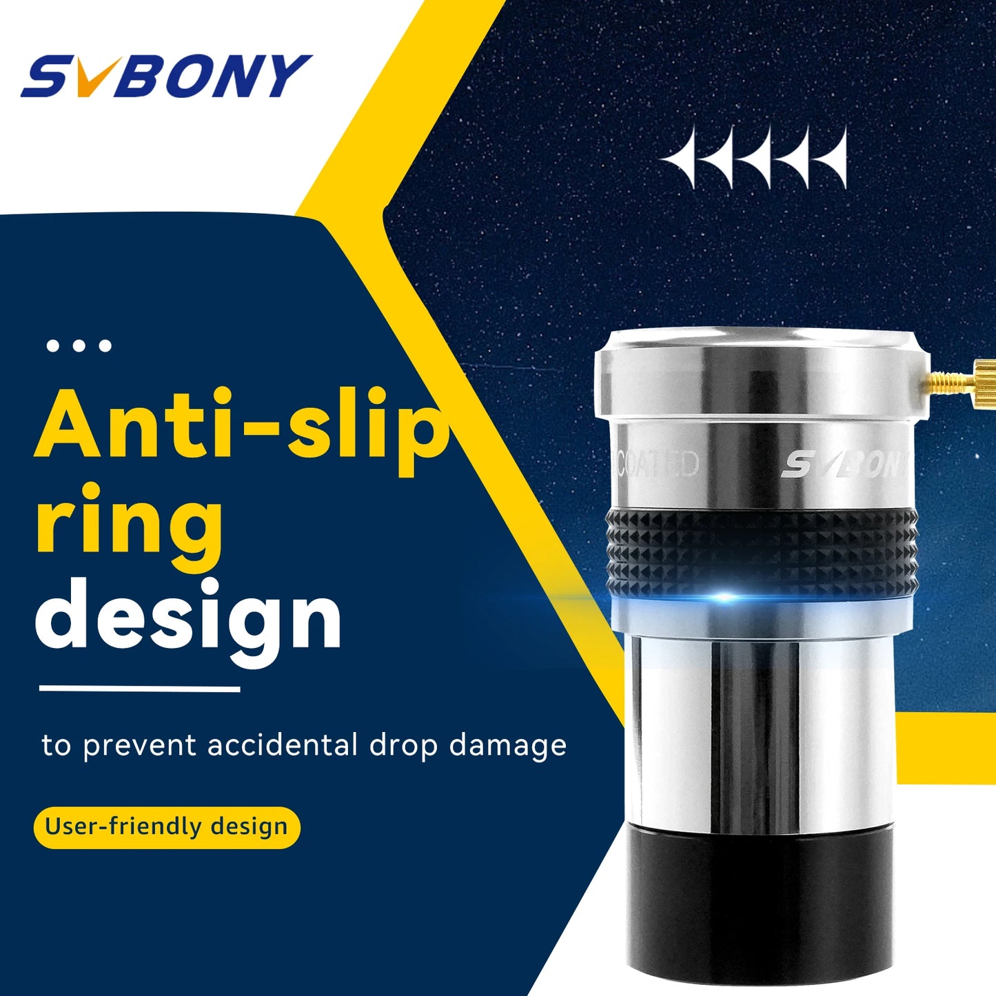 Svbony  Telescope 1.25'' 2x Barlow Lens Metal Body Fully Multi-coated Internal Brass Ring SV137