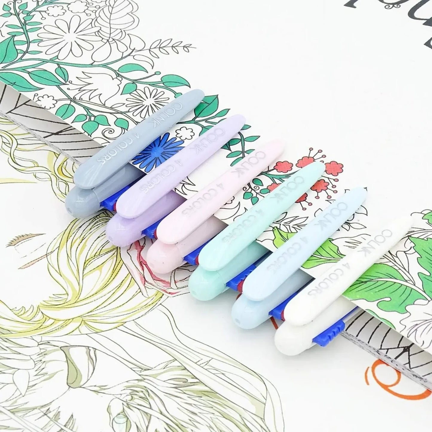 Multi-color ballpoint pen 0.5, 4-in-1 color pen fine points, Ballpoint pen Gift Pen Planner Diary, various inks, 6 counts
