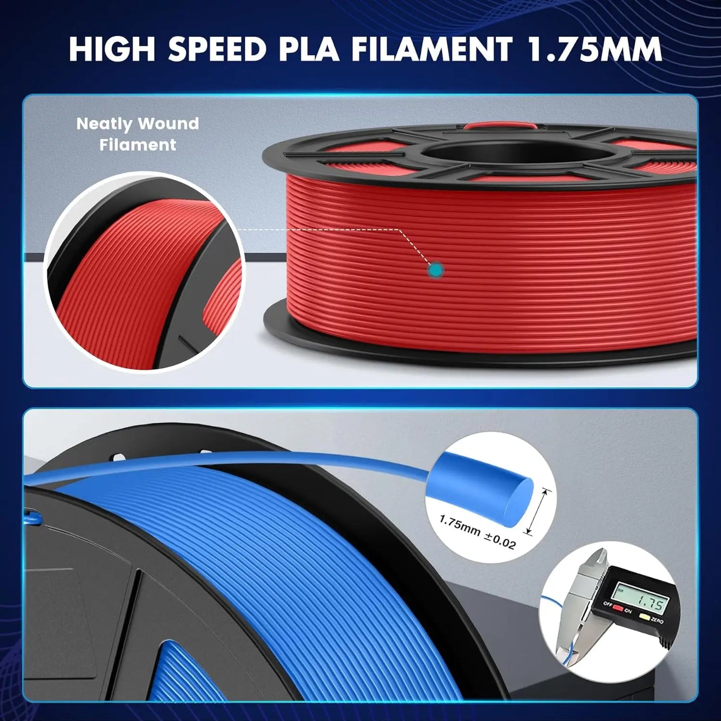 SUNLU 5KG 3D Filament PLA+/PLA+2.0/AntiString PLA /PLA Meta/High Speed PLA Filamnet 1.75mm 1KG Filament for 3D Printer& 3D Pen