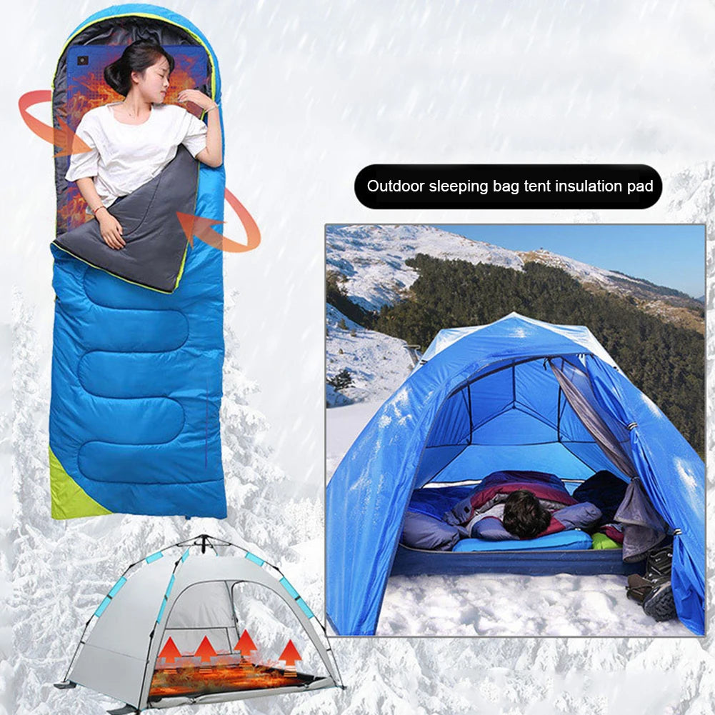 3-Level Adjustable USB Heating Sleeping Mat Electric Heating Pads Outdoor Camping Tent Sleeping Mattress Thermalpad Foot Warmer