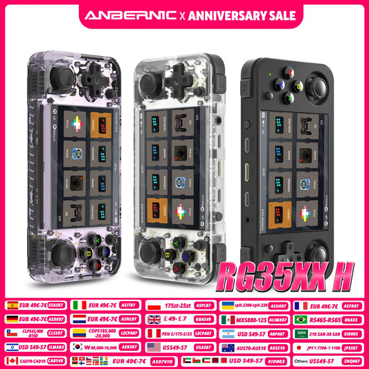 ANBERNIC RG35XX H 64Bit and-held Consoles For Playing Video Games 3.5-inch IPS 640*480 Screen Retro Game Player 3300 mAh Battery