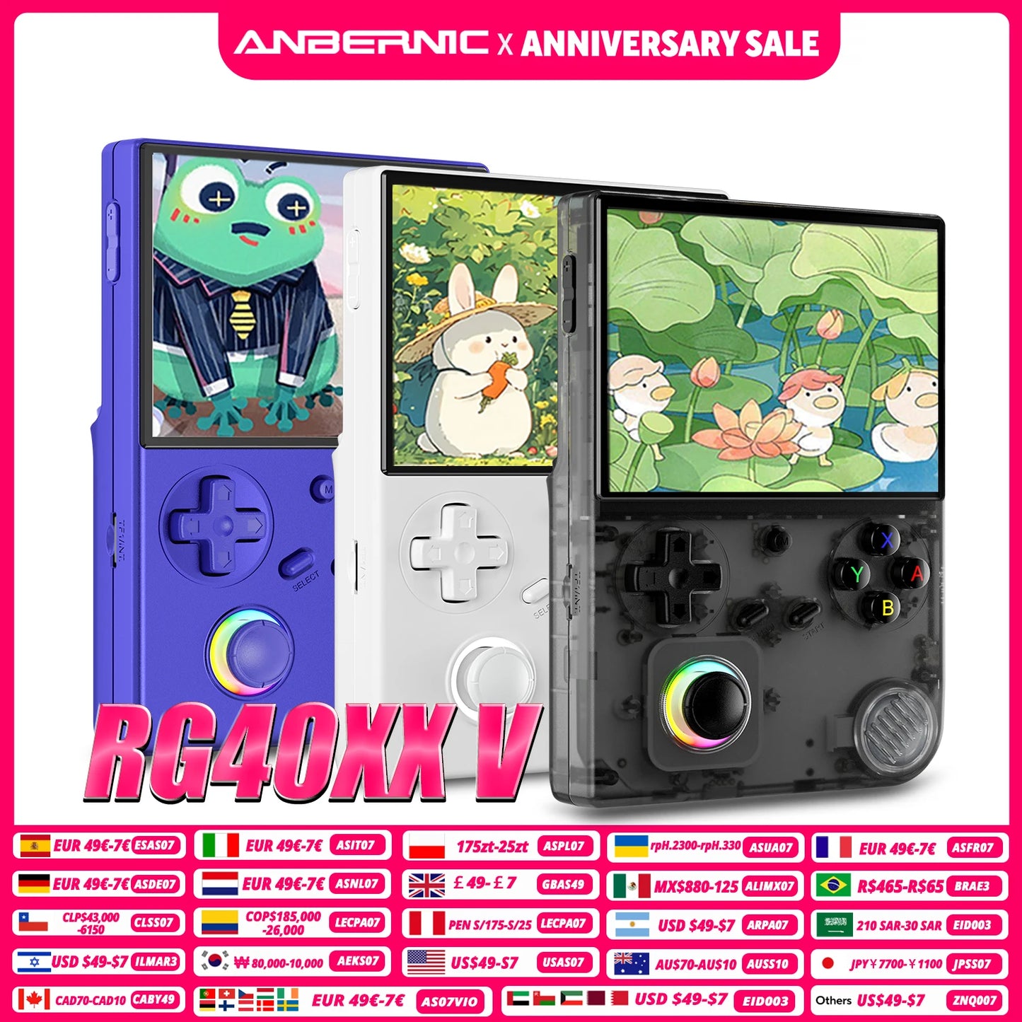 ANBERNIC RG 40XXV 64 Bit Linux Retro Handheld Game Console 4.0'' IPS Screen Supports 5G WiFi Bluetooth HD-Support Output RG40XXV