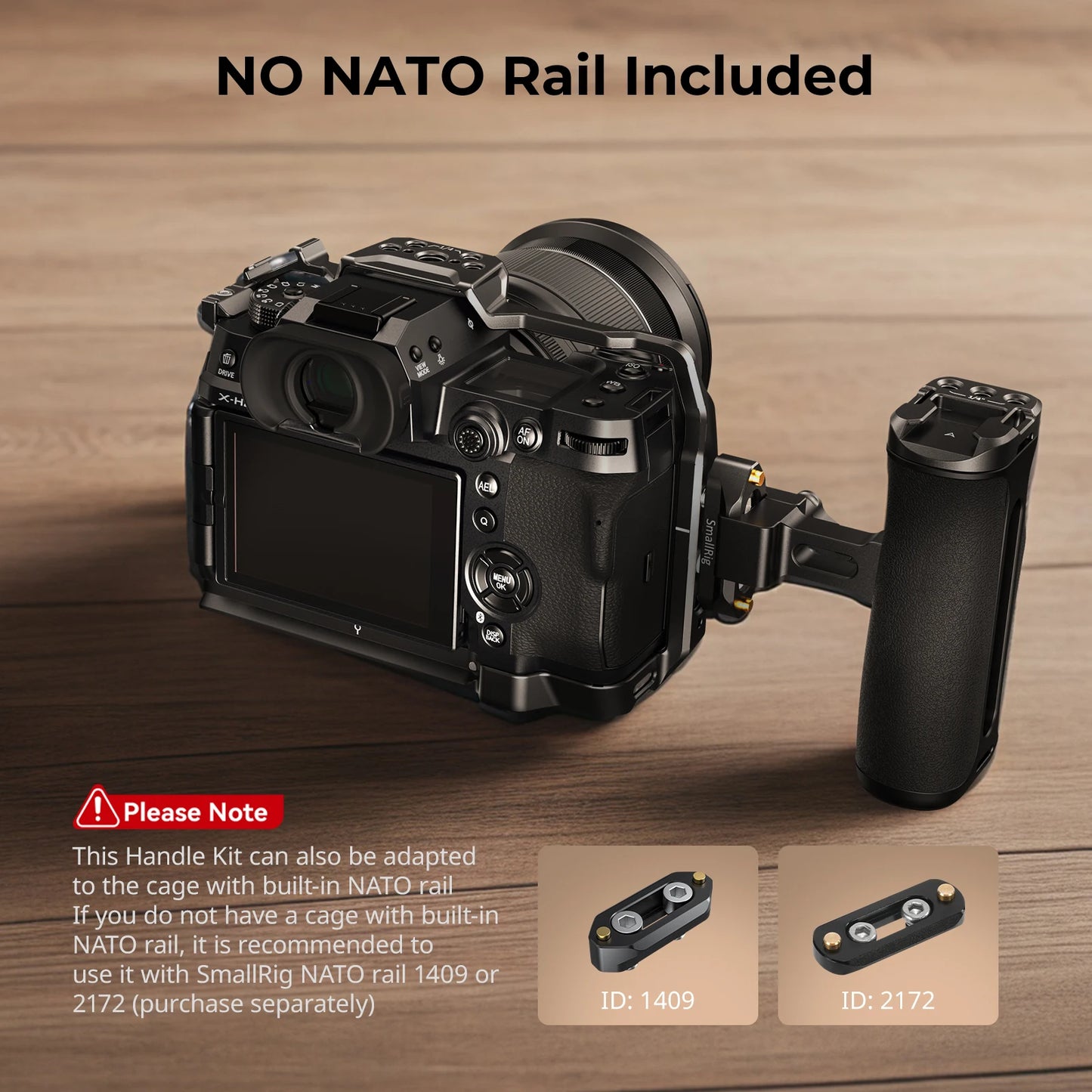 SmallRig mini NATO Side Handle Left and Right Changeable Vertically Adjustable to 43mm Side Handle Load 6kg 4840