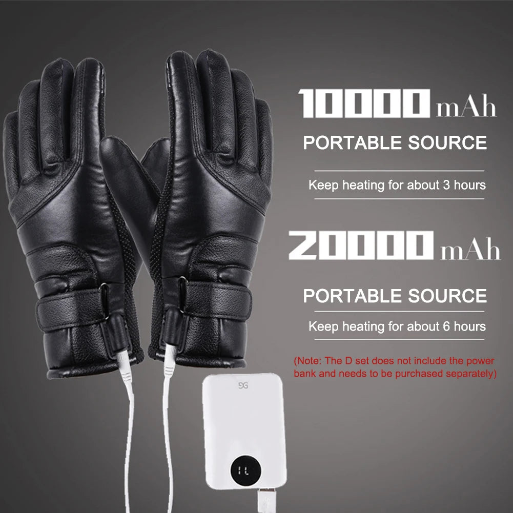 Electric Heating Gloves Men Women Heated Gloves Winter Skiing Snowboarding Can Touch Screen Snow Gloves (Excluding battery)