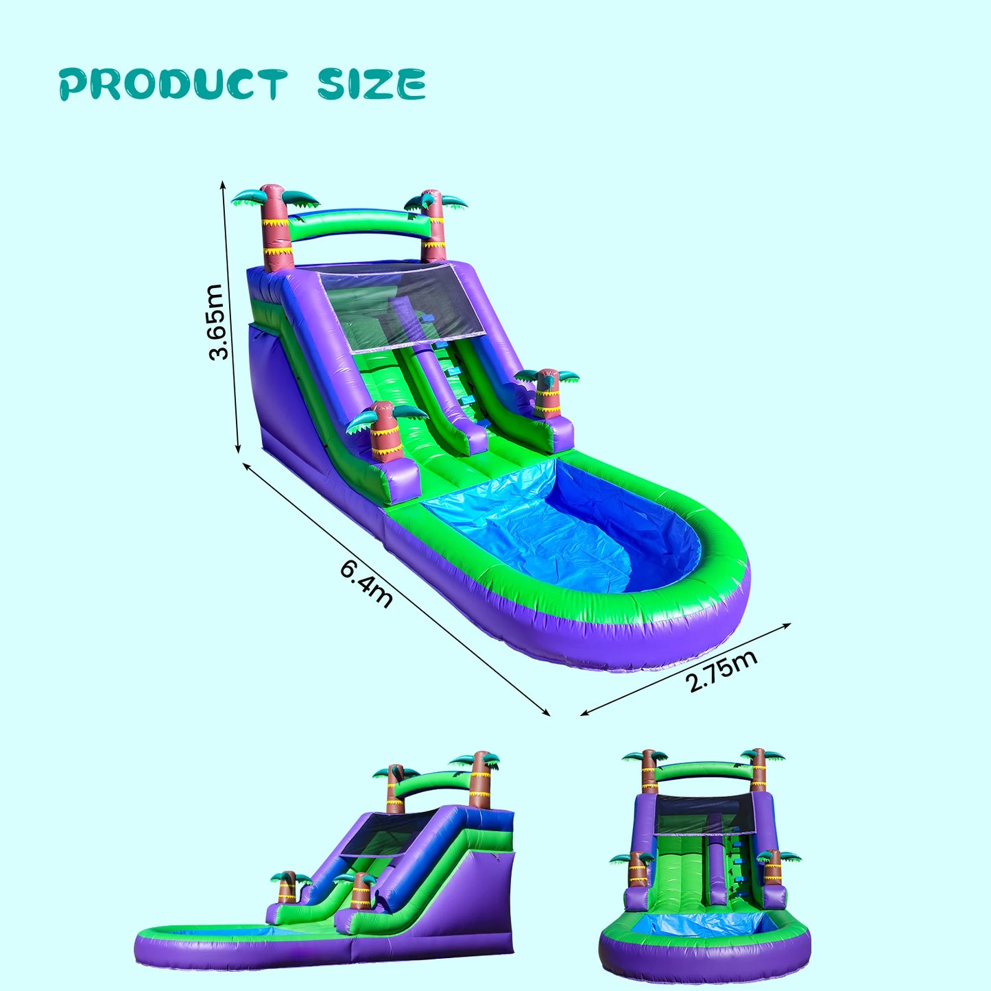 Children's Playground Inflatable water slide, Commercial Bounce House with Water Slide PVC and a 1100W Air blower 21ft/6.4M