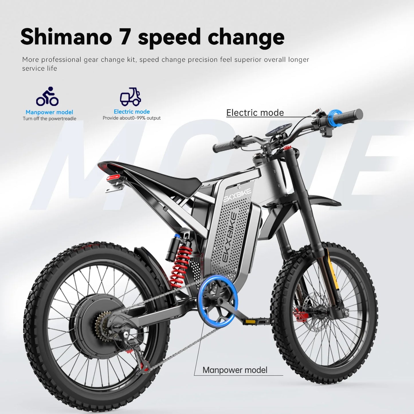 EKX X21 Max Electric Motorcycles Peak 6000W Brushless Gearless Motors 60V30AH Lithium Battery Speed 85Kmh Adult Off Road Ebike