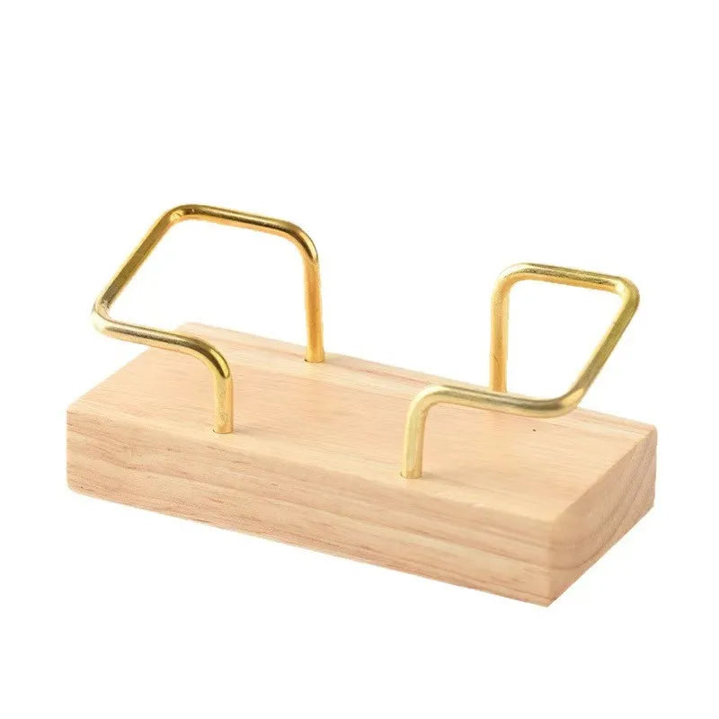 Premium Business Card Holder|Desk Organizer,Holds Multiple Cards, Desktop Accessory,Durable Construction,Recycled Wood&Metal