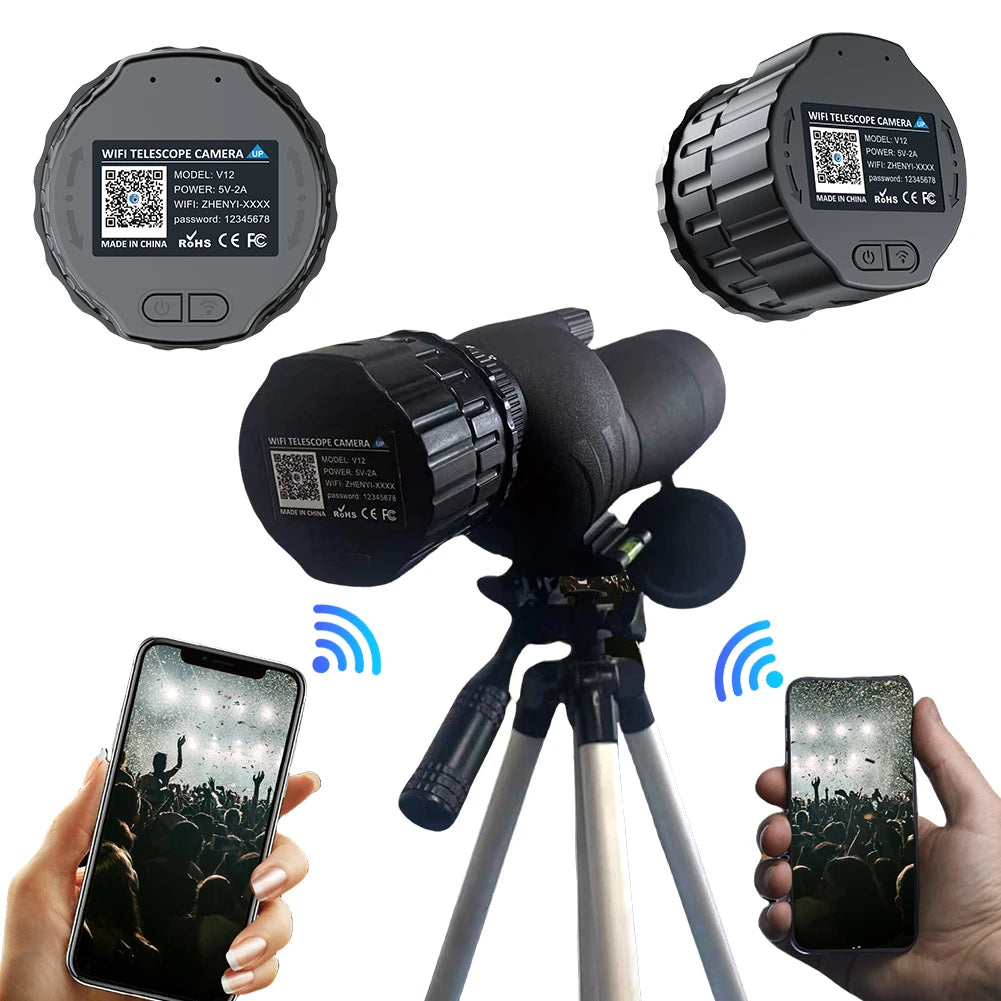4 Million Pixel HD WiFi Electronic Eyepieces for 25mm-50mm Scopes WiFi Telescope Eyepiece Camera Portable Spotting Scope Camera