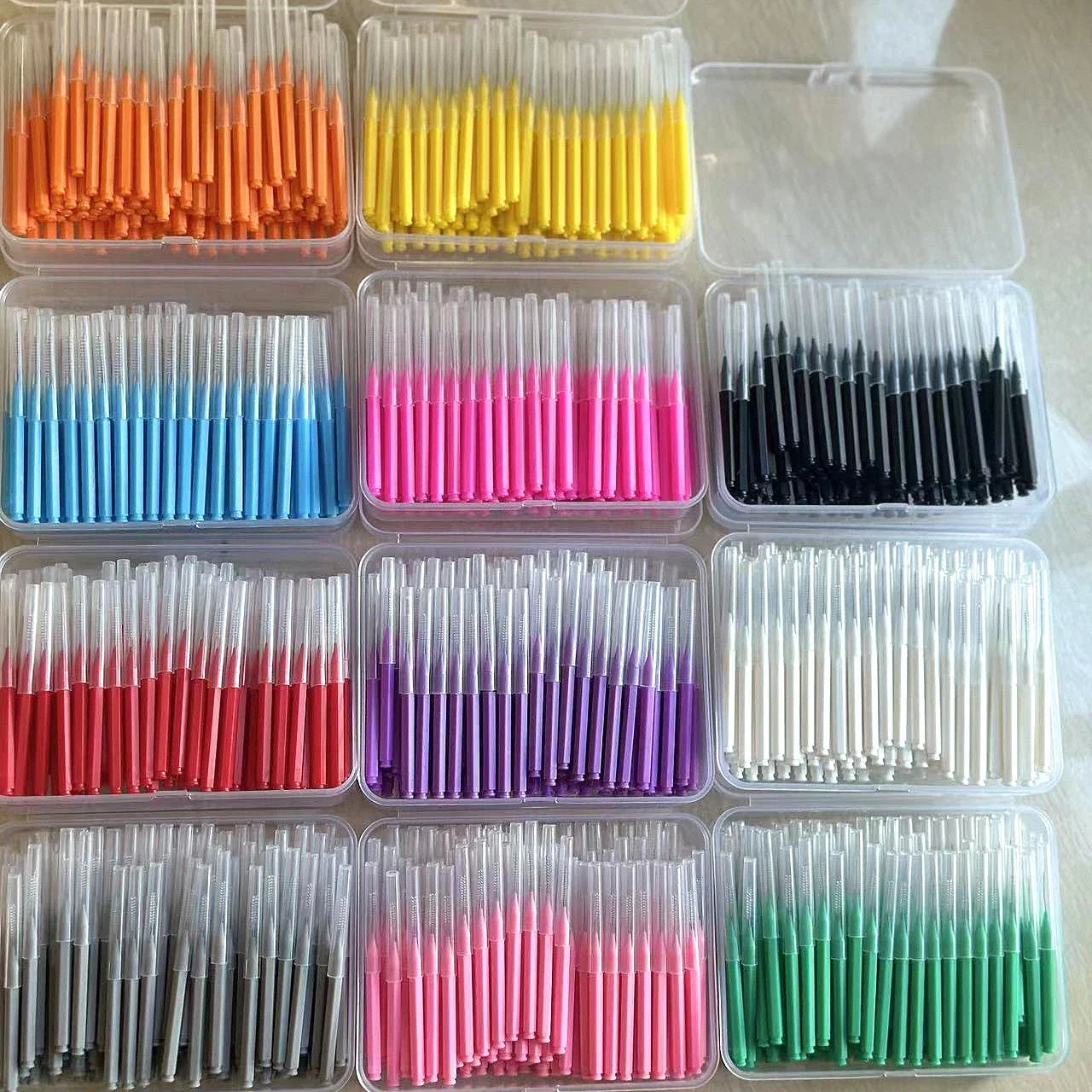 New 100Pcs/Box I-type Push Pull Interdental Brush 0.6-1.5Mm Cleaning Between Teeth Oral Care Orthodontic I Shape Tooth Floss