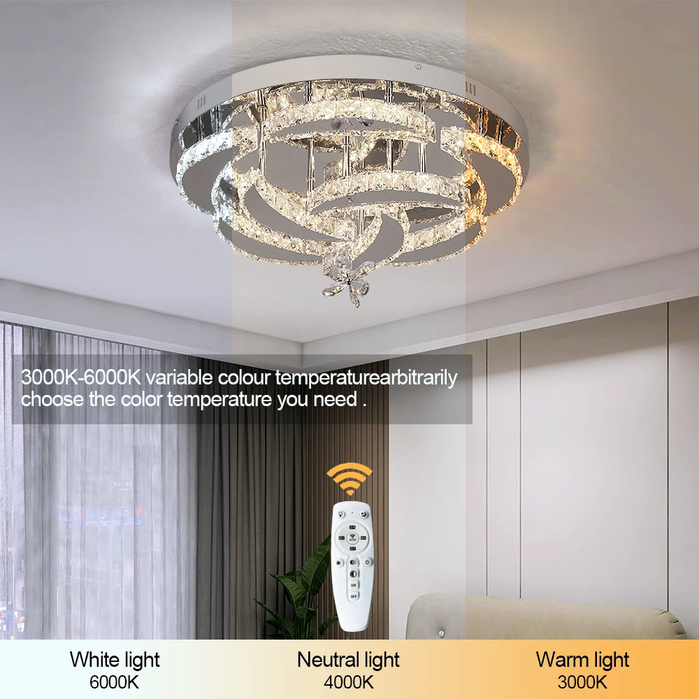 VETRULUS Luxury K9 Crystal Chandelier Modern Ceiling Lamp Led Living Dining Room Decor Pendant Light Dimmable Lustre Home
