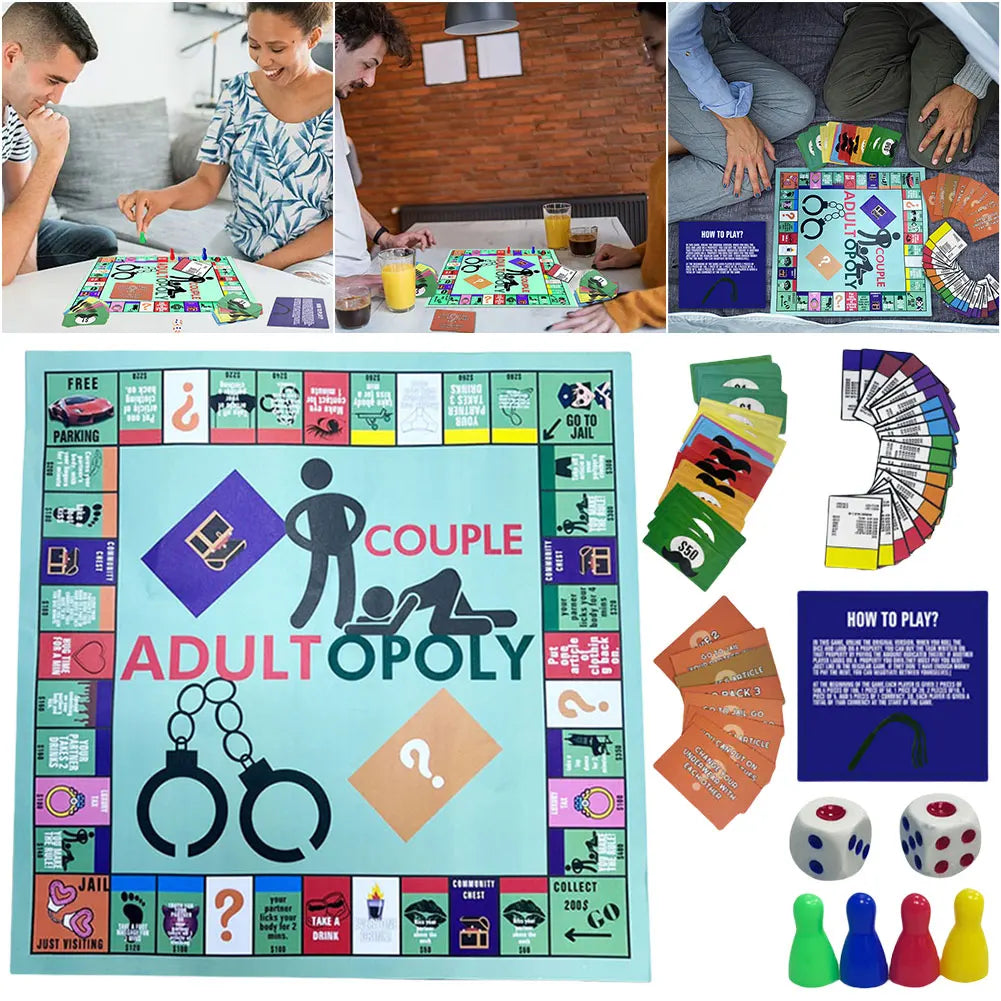 Adultopoly Board Game Couple Adult Opoly Board Game Portable Couple Game Entertainment Board Game Valentines Gifts for Him Her