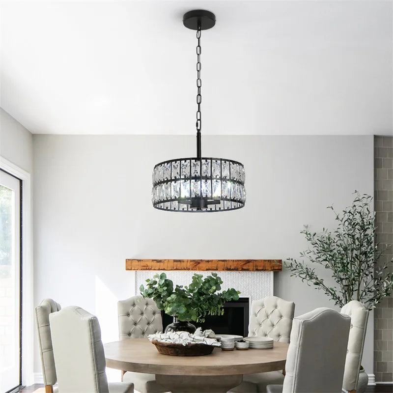K9 Crystal Dining Table Pendant Lamp Bedroom Hanging Lamp Retro Luxury Style Suitable For Kitchen Plafon Ceiling Chandelier