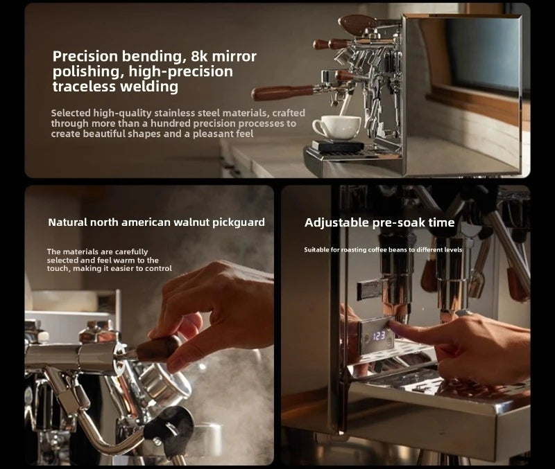 Semi-Automatic Coffee Maker,3035A/B/C Concentration E61 Brewing Head, Semi-automatic Dual Boiler 15 Bar Vibration Pump