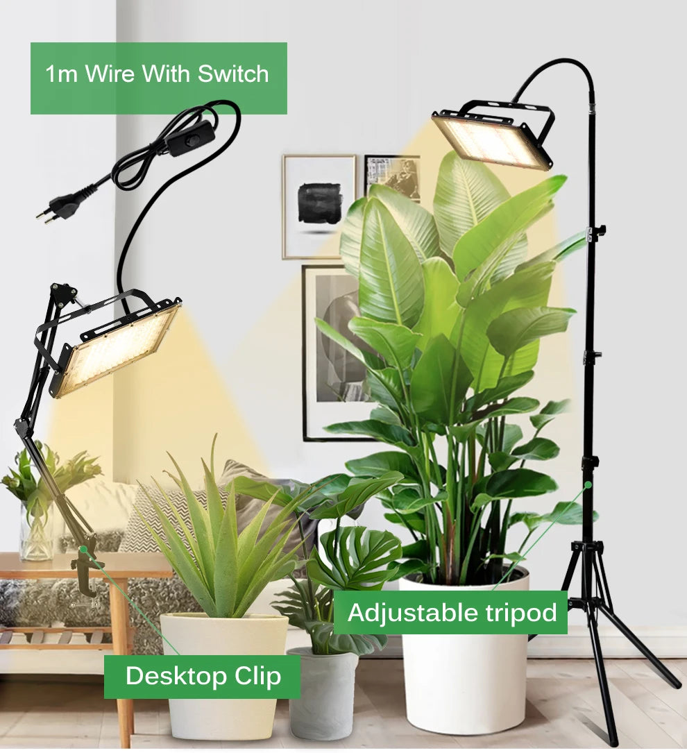 50W 100W 150W LED Grow Light With Stand Full Spectrum Sunlike LED Phyto Lamp For Indoor Greenhouse Plant Growth Lighting