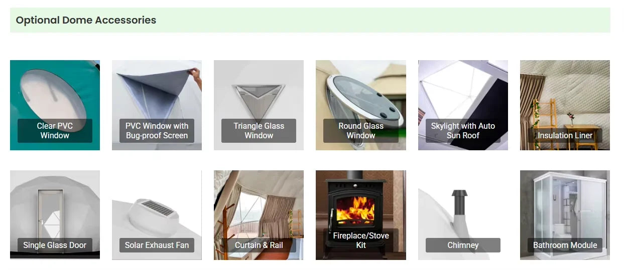 Luxury Geodesic Dome Tent for Glamping Outdoor Waterproof Insulated Camping Pod Hotel Bubble House with Clear Window