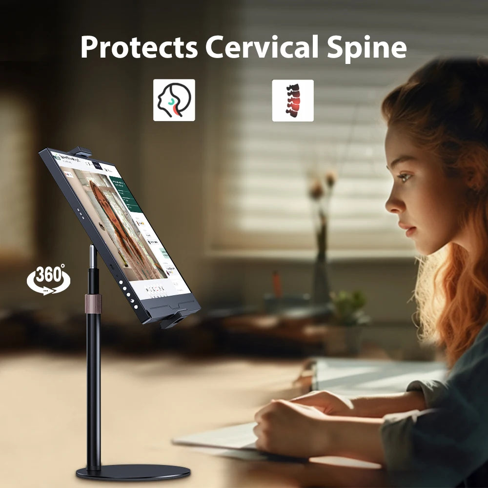 UPERFECT Rotating Portable Monitor Stand Height Adjustable Vesa Monitor Tablet Free Standing Low Profile Desk Mount up to 17.3"