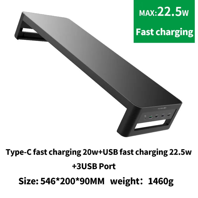 VAYDEER Monitor Stand Riser with USB3.0 Hub Support Data Transfer and Charging Steel Desk Organizer for Laptop Computer