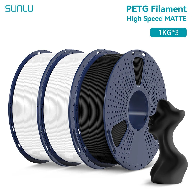 SUNLU 3KG High Speed Matte PETG Filament 1.75mm 1kg Spool (2.2lbs) High Speed Printing Filament Fit Most FDM Printer